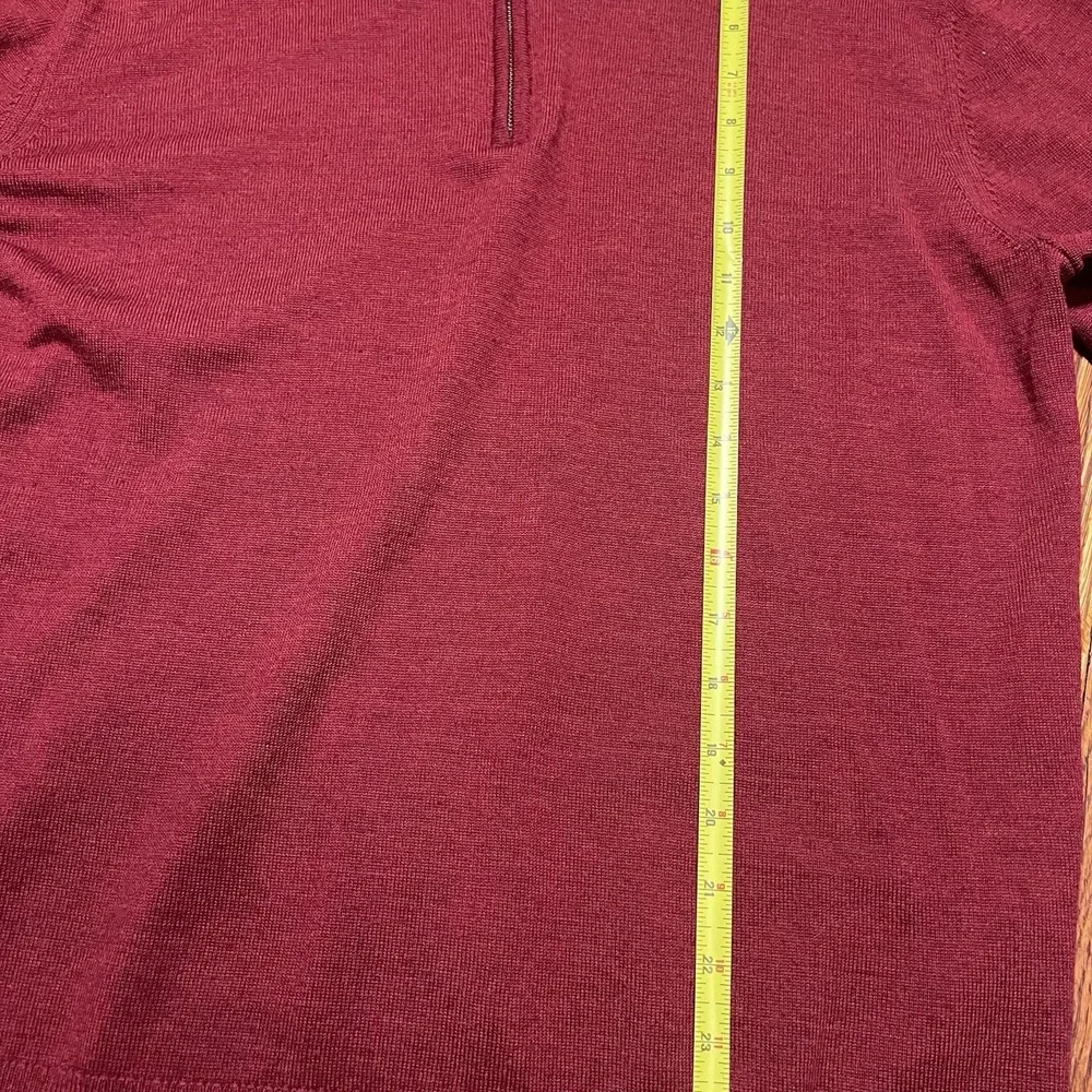 UnTuckIt Quarter Zip Men's Sweater Size Large 100% Merino Wool Sweater Maroon